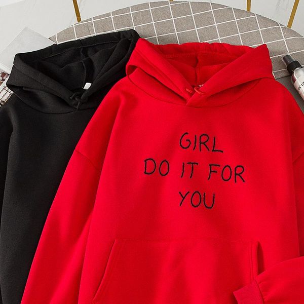 

women's hoodies & sweatshirts ulzzang ladies fashion letter autumn casual hooded pullover kpop style womens sweatshirt with a hood sud, Black