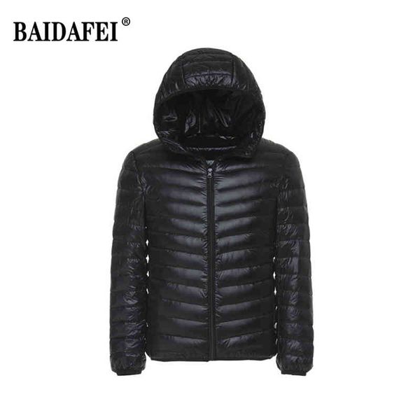 

baidafei men's lightweight water-ristant packable hooded puffer et, Black;white