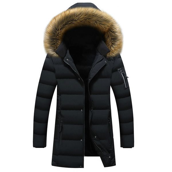 

2021 men's plus veet thick warm cotton parkas male casual autumn and winter new mid-length hooded coat large size m-8xl z5rq, Black