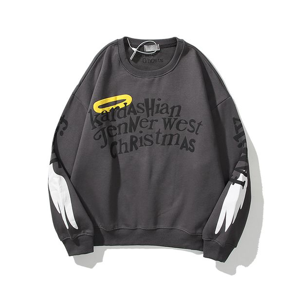 

2021 new kanye west angle wings estranho coisas velo hoodies homem e mulher 3d carta de es oversize o pescoo moletom alta rua com capuz aiqa, Black