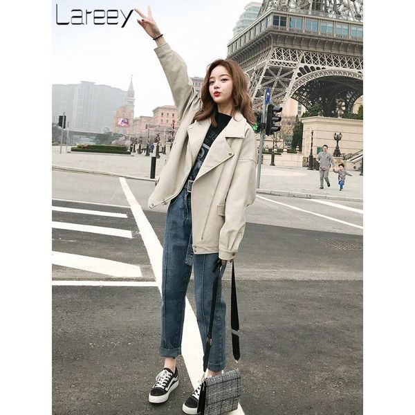 

loose wind korean short leather jacket thin locomotive women's 2021 autumn new pu leather jacket, Black;brown