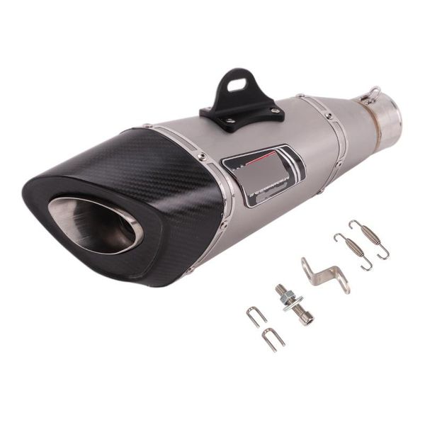 

exhaust pipe 60mm universal motorcycle tip muffler tube carbon fiber for autobike racing bike atv 430mm