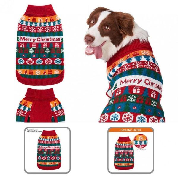 

dog apparel keep warmth soft texture cute pet dogs pullover outfit for christmas