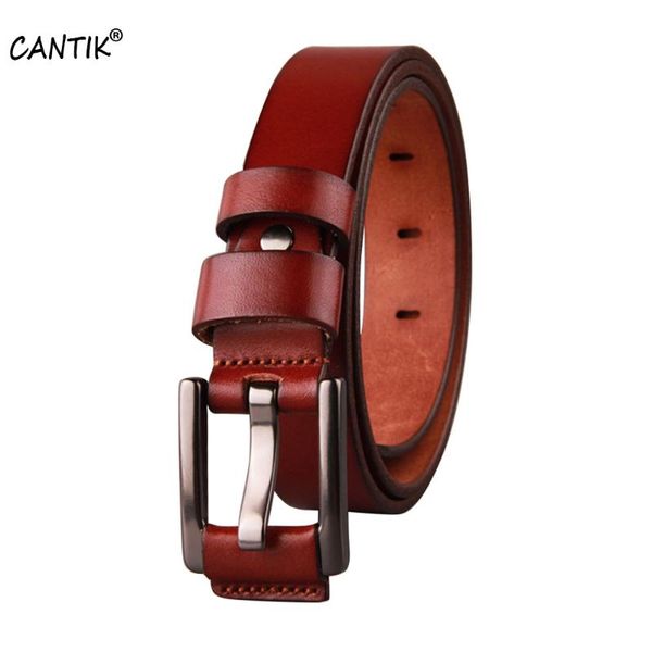 

belts cantik ladies cowskin cow leather cover alloy pin buckles jeans clothing accessory women 2.6cm width fca037, Black;brown