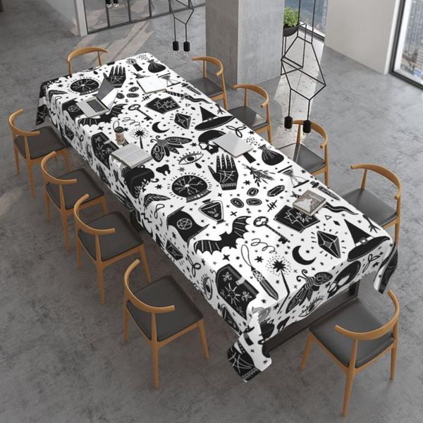 

table cloth magic witch seamless pattern. witchcraft background rectangular tablecloth 152cmx305cm decorative