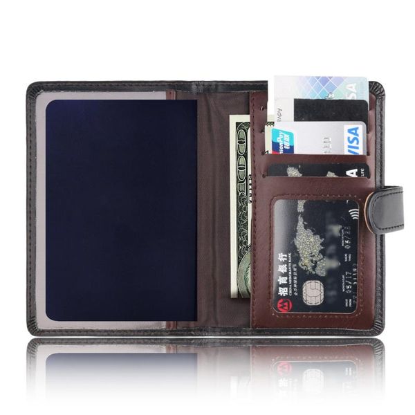 

card holders vintage passport pu leather covers holder coin purse travel document case cover, Brown;gray