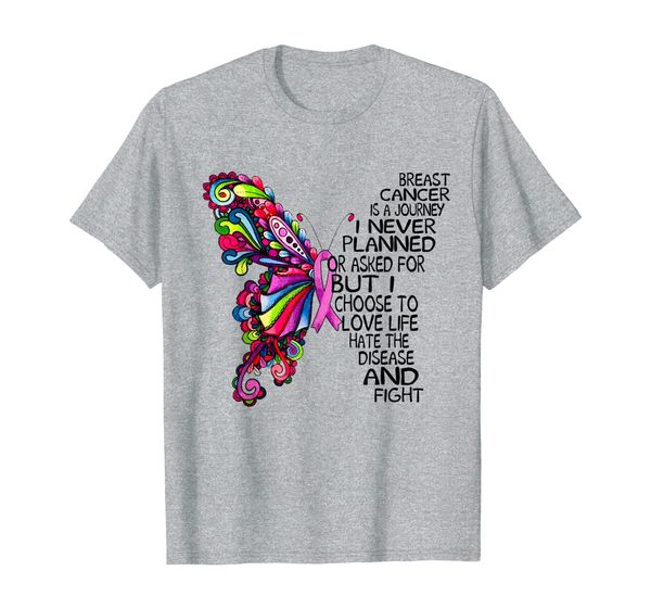 

breast cancer is a journey gift - breast cancer awareness t-shirt, White;black
