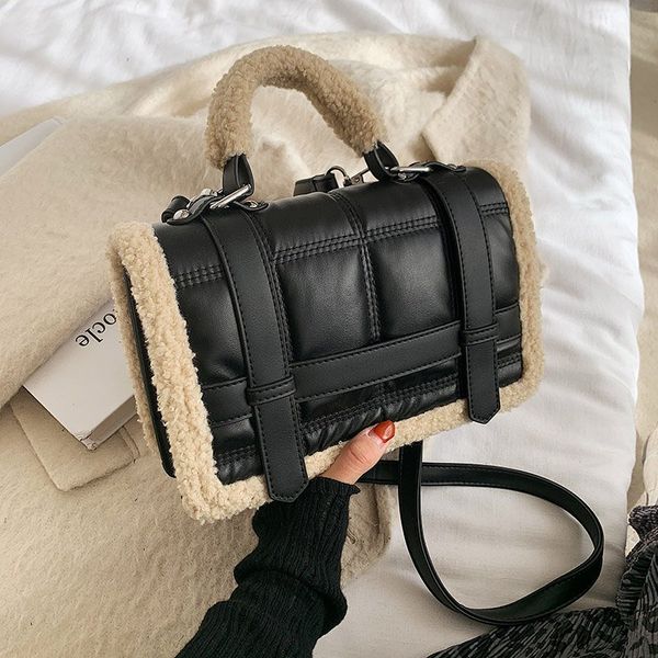

pu plush ladies messenger bag 2021 new all-match handbag winter shopping bag ladies shoulder bag fashion party