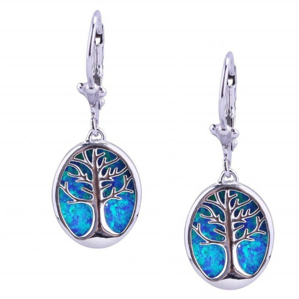 

dangle & chandelier fysl silver plated many colors water drop opalite opal earrings for women tree of life jewelry