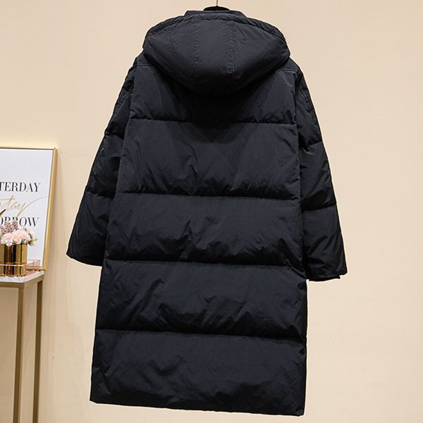 

large size down jacket women's winter 220 loose slimming medium long cotton-padded coat, Black