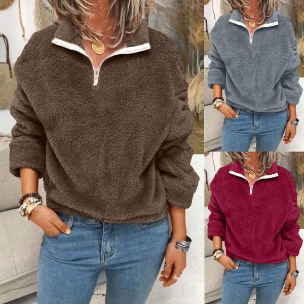 

women's sweaters women sweatshirt selling product in 2021 fashion hooded pullover casual plush long sleeve clothing, White;black