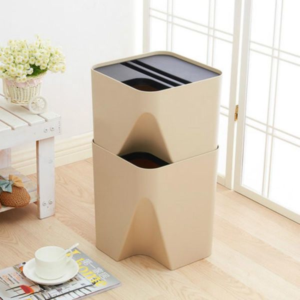 

waste bins 1pcs creative hoge kwaliteit overlap-staat vuilnisbakken huishoudelijke plastic opbergbakken keuken multi-layer dustbins