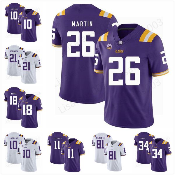 

lsu football jersey derek stingley jr.champions playoff college joe burrow burreaux nickname beckham delpit mathieu white purple home away k, Black
