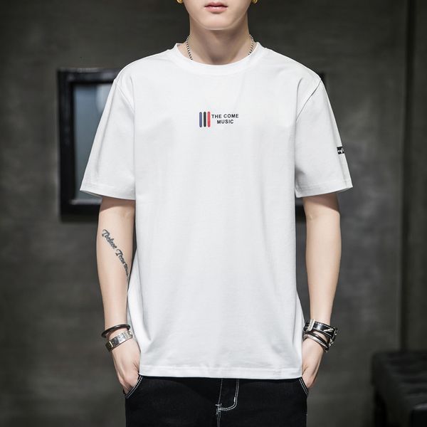 

2020 summer new casual super sweat absorption breathable 5-sleeve men's t-shirt, White;black