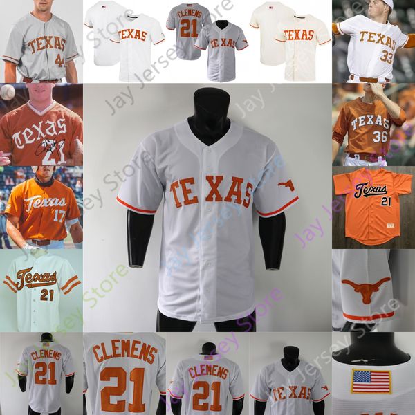 

ncaa college texas longhorns baseball jersey kody clemens roger clemens trey faltine tanner witt melendez hansen mitchell daly silas ardoin, Blue;black