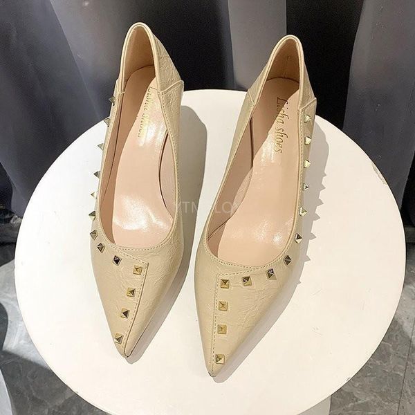 

women shoes patchwork pointed toe pumps soft pu leather high heels offices 2021 zapatos de mujer plataforma, Black