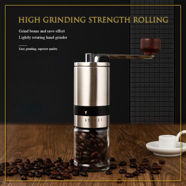 

manual coffee grinders grinder stainless steel adjustable hand machine bean burr mill kitchen accessories