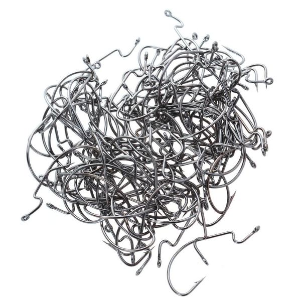 

100 pcs fishing hooks high carbon steel perforated fishing hooks tackle for salt water fresh water lak
