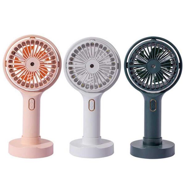 

electric fans handheld bracket humidify portable humidification small usb fan household spray with light