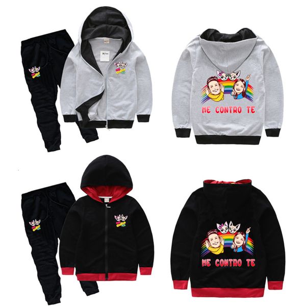 

new me contro te print baby boy girl zipper coat + pants 2 pcs set children hoodies sweatshirt clothes suit spring autumn winter, White