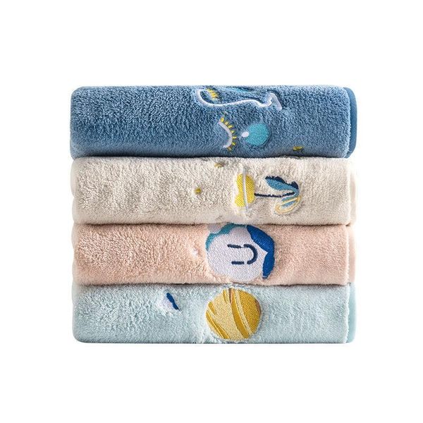

towel [2pcs] style face cartoon solid color absorbent soft cotton thick nordic fashion supermarket children's gift 35*75cm