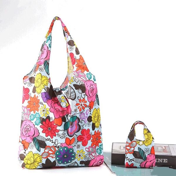 

storage bags foldable recycle shopping bageco friendly ladies reusable tote bag floral fruit vegetable grocery pocket
