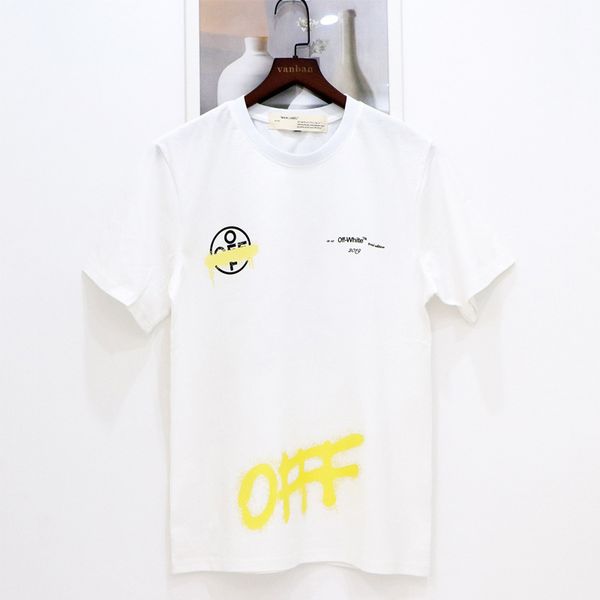 

summer new fashion brand short sleeve splash printing men's and women's t-shirt round neck tee, Black