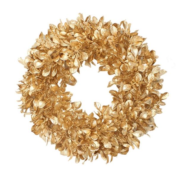 

decorative flowers & wreaths 1pc simulation leaves wreath artificial golden garland front door pendant