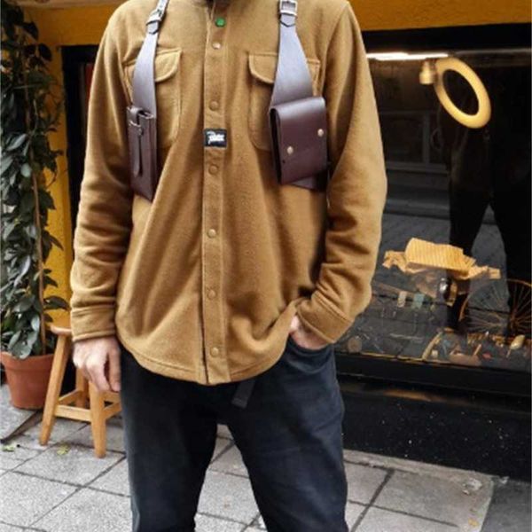 

2021 new strap underarm satchel men's outdoor adjustable button pouch