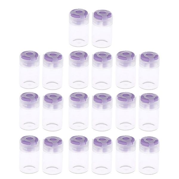

20 pieces mini corked glass bottles vials charm kit for powders,lotions,oil