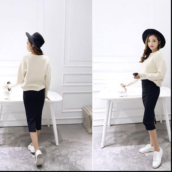 

2021 women casual split pencil skirt calf length ladies cotton solid stretch slim ladies summer skirts drop shipping, Black