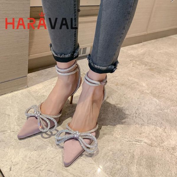

haraval high heels women sandals shoes spring autumn fashion ankle strap butterfly-knot patchwork black purple lady b27