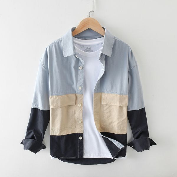

2021 new spring men will see japanese chorea style simple long masculine shirt casual vintage sweater harajuku s h8cx, White