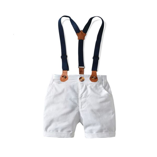

summer boys boys' gentleman's suspenders suit size children's outdoor wear shorts casual pants two piece set, Blue