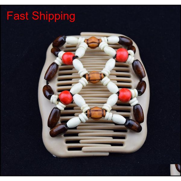 

women wooden beads hair clips mixed different styles wood magic fashion double row accessori jllzii yy_dhhome, Silver