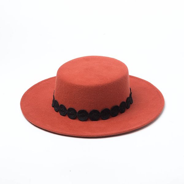 

2021 new hats women wool autumn winter wide brim fedoras hat folb, Blue;gray