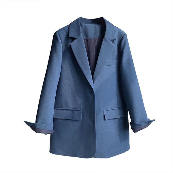 

women's suits & blazers 2021 women autumn coat turn down collar blue blazer feminino casual ladies vintage blzaers casaco for, White;black