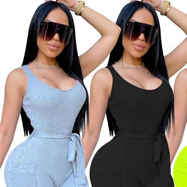 

skinny rompers for women solid playsuit tank sashes rompers and jumpsuits for women streetwear 2021 fashion summer, Black;white