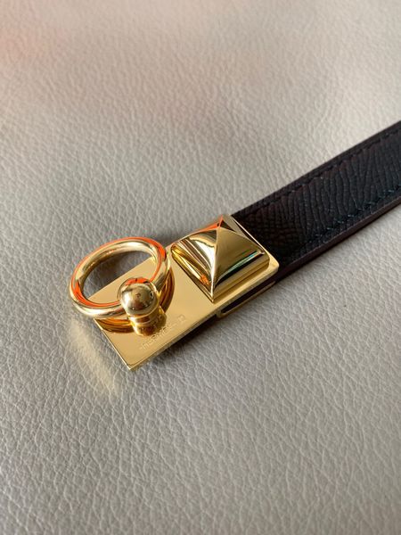 

mini width two-sided genuine leather reversible buckle women belt with box men designers belts women belts 004, Black;brown