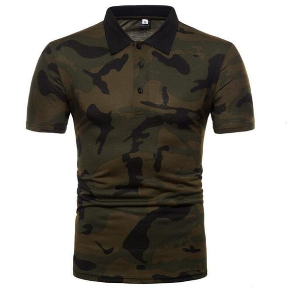 

in great demandzng goods 2020 camouflage t-shirt summer new cotton short-sleeve tshirt stand collar men's clothes tees s-xxl, White;black