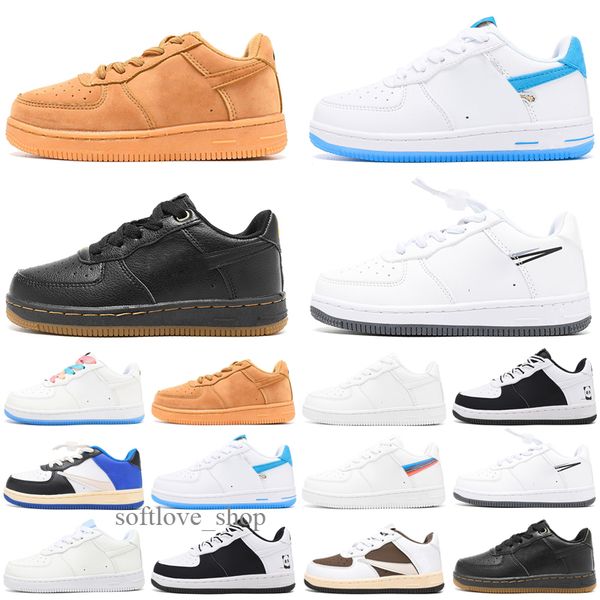 

kids forcing 1 one low infinite lilac running shoes triple white pastel shades sneakers dark sulfur opti yellow pale ivory multi stitch bask, Black