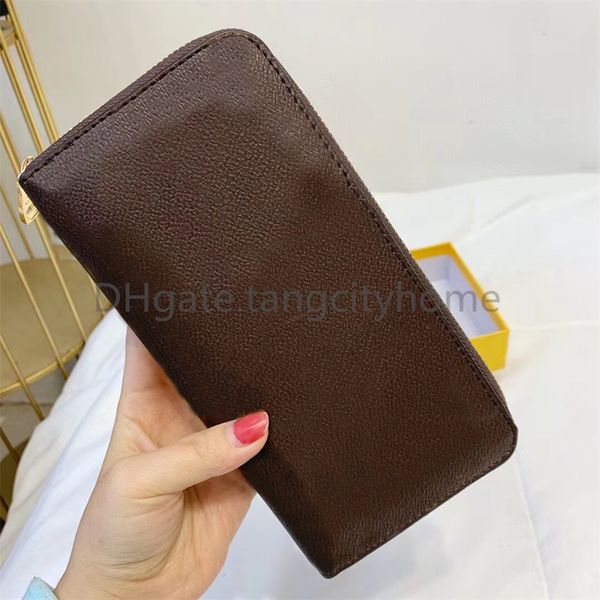 

luxury designer mens wallet fashion ladies bag leather classic letter printed plaid zipper purse new large-capacity long handbag portable sm, Red;black