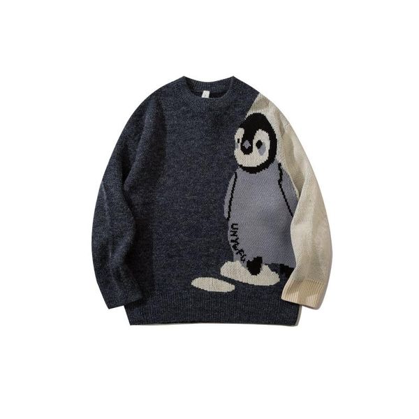 

men's sweaters sweater men winter vintage japanese couples knitted pullover hip hop harajuku streetwear male clothing, White;black