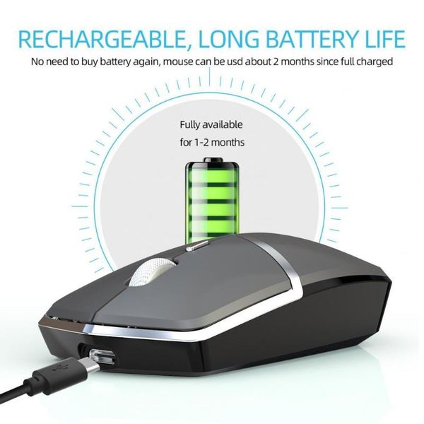 

mice low power consumption rechargeable 2.4ghz type-c pc mouse for office