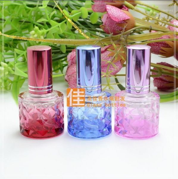 

storage bottles & jars wholesale 8ml flat ball glass spray parfum bottle pink yellow blue wed purple empty packaging perfume