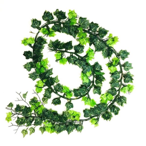 

decorative flowers & wreaths 1 pcs 2.4m home decor artificial ivy leaf garland plants vine fake foliage creeper green wreath xqmg