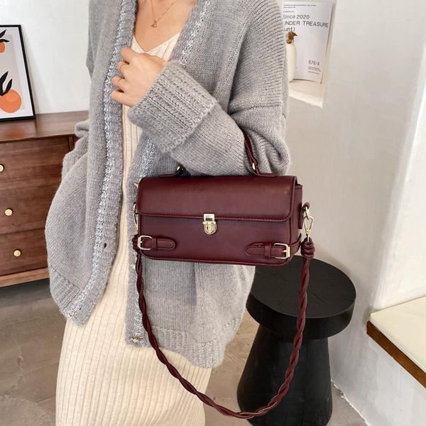 

shoulder bags women's pu lock handbag small square bag net red texture niche messenger fashion handbags