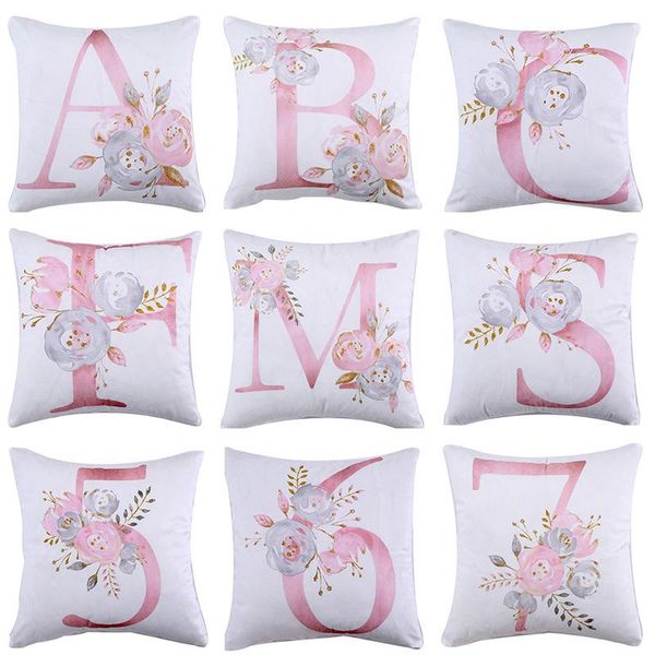 

pillow case pink letter decorative cushion covers soft pillowcase cushions for sofa polyester 45x 45cm pillowcover