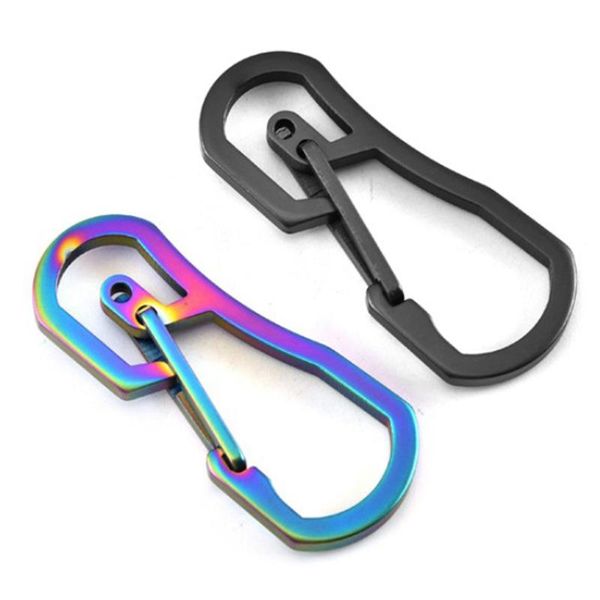 

cords, slings and webbing stainless steel key chain clip hook buckle keychain climbing ring carabiner gym sport hiking caribiner backpack be