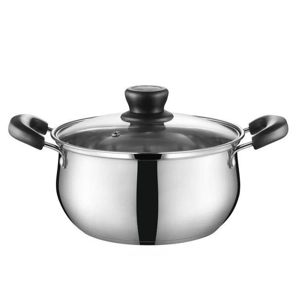 

pans stainless steel thickened household soup pot porridge milk steamer cooker induction gas stove general